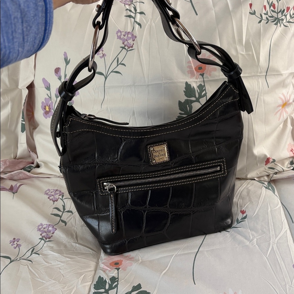Dooney & Bourke Black Croc-Embossed Bag